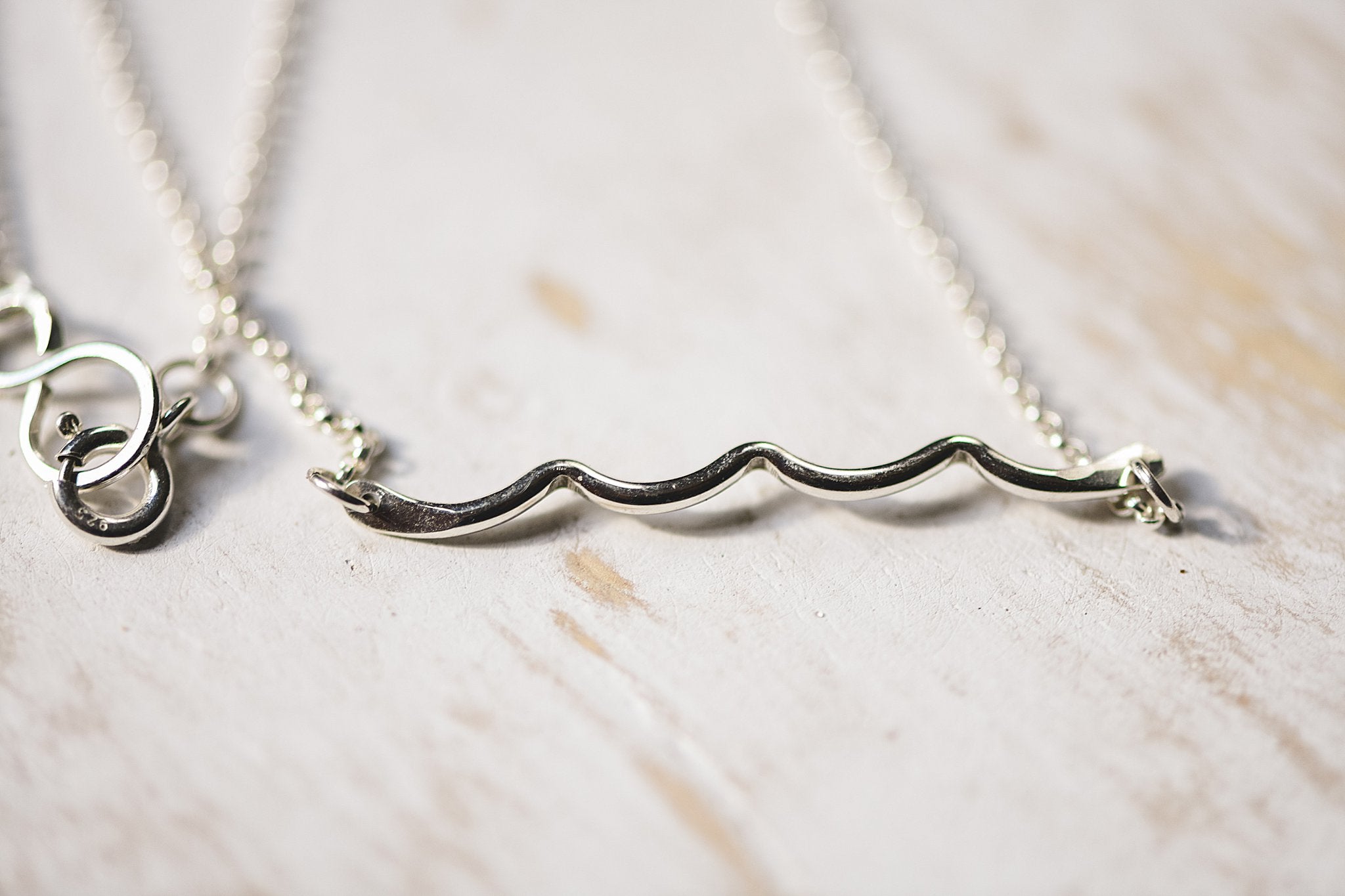 Wave Runner Necklace: Sterling Silver